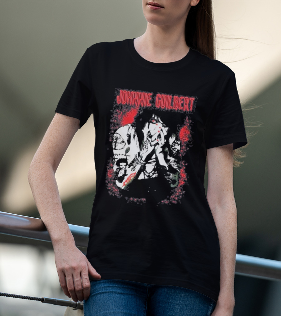 Johnnie Guilbert Red And Black Artistic Tattoo T-Shirt
