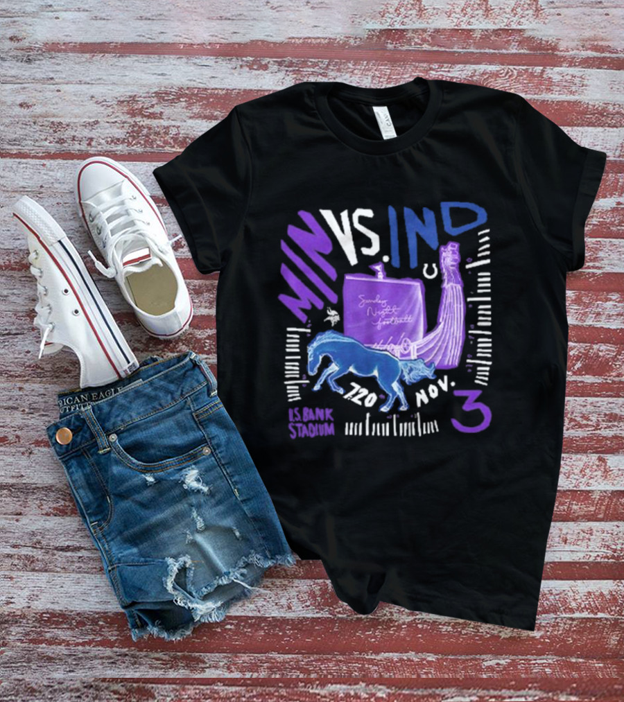 MIN VS. IND Sunday Night Football U.S. Bank Stadium Nov 3, T-Shirt