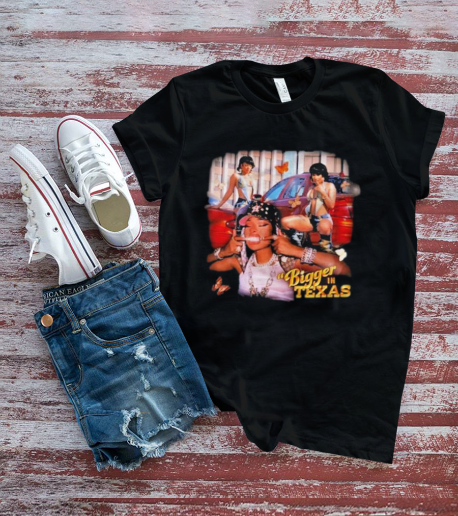 Bigger In Texas Retro Car And Girls T-Shirt