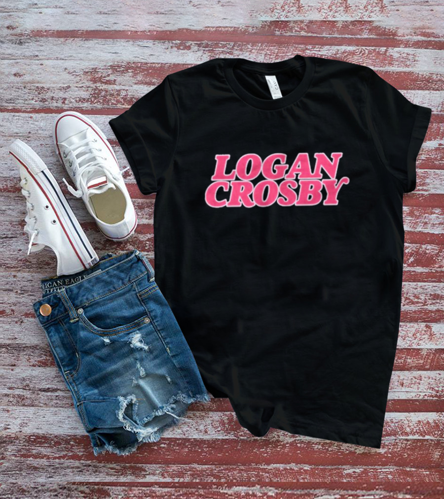 Logan Crosby Pink Lettering T-Shirt