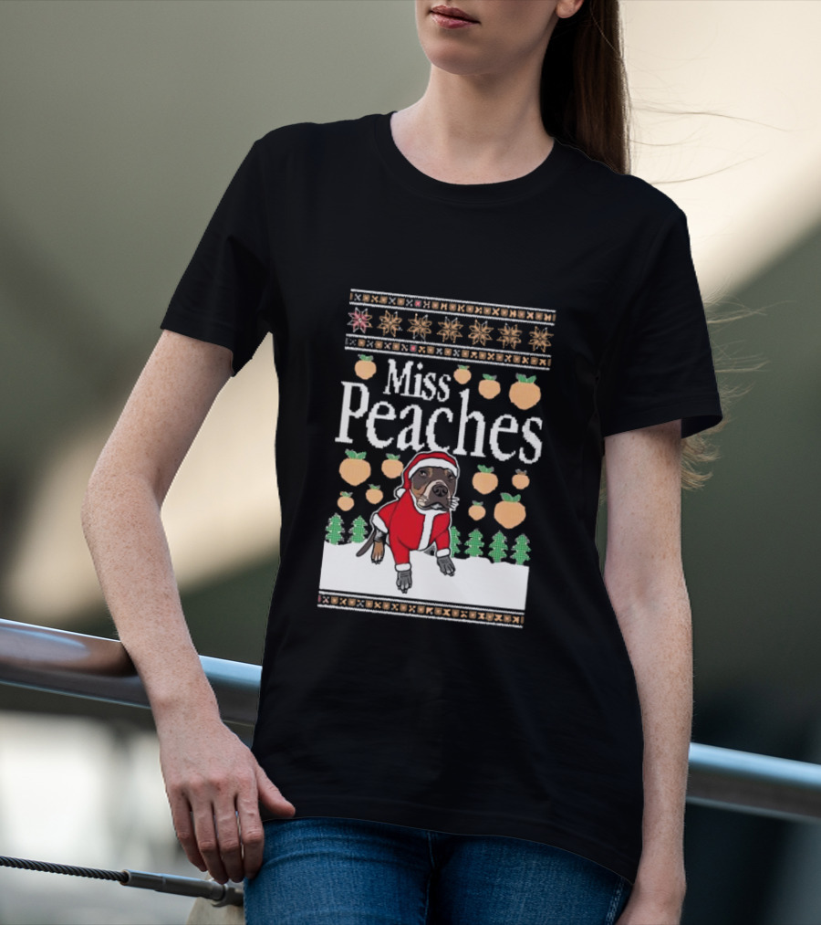 Miss Peaches Santa Pug Ugly Christmas Sweater T-Shirt