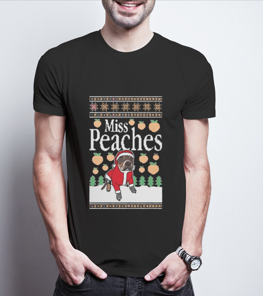 Miss Peaches Santa Pug Ugly Christmas Sweater T-Shirt