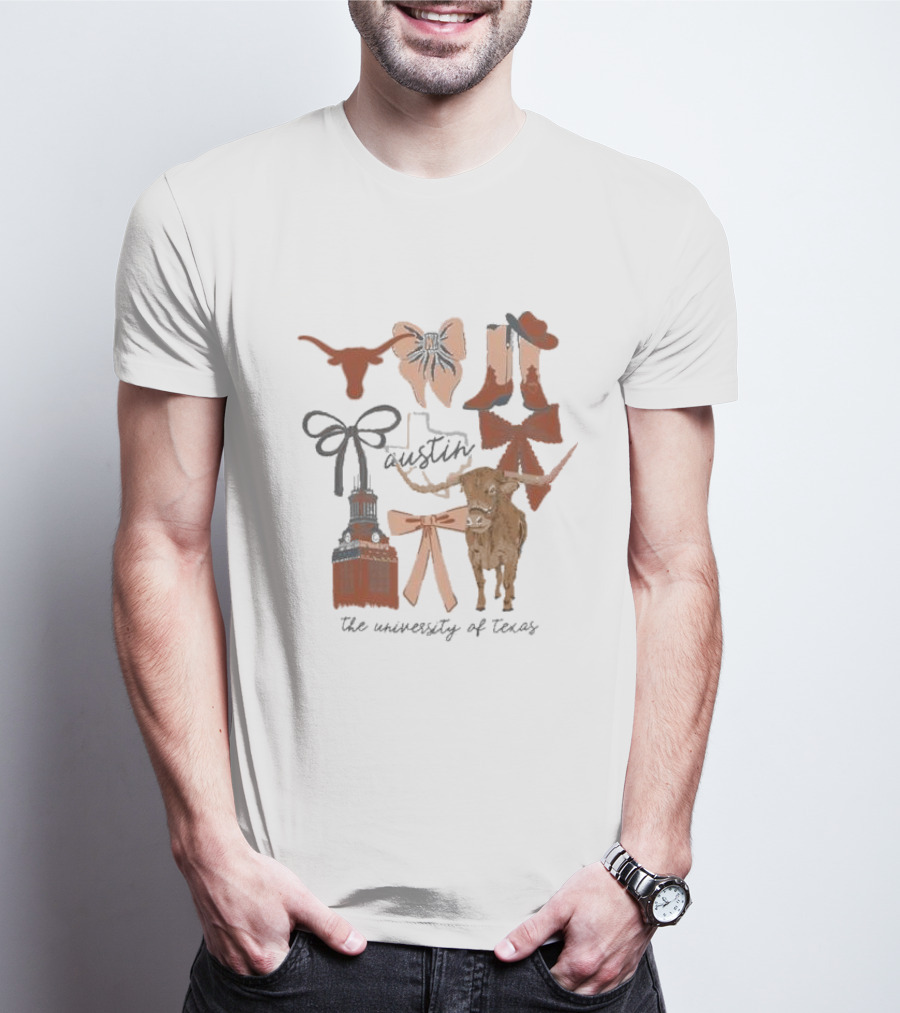 Austin Longhorns University Of Texas Icons And Symbols T-Shirt