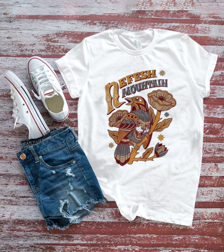 Nefesh Mountain Sparrow Vintage Floral Lion And Bird T-Shirt