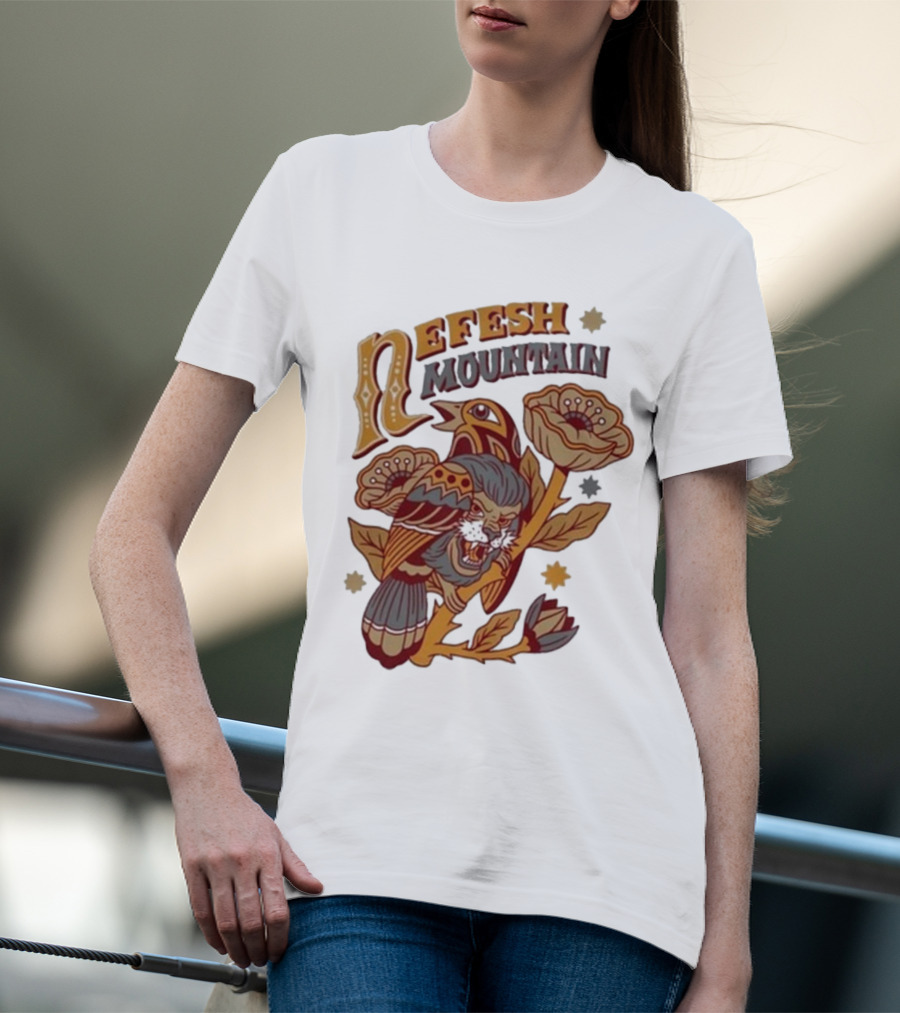 Nefesh Mountain Sparrow Vintage Floral Lion And Bird T-Shirt