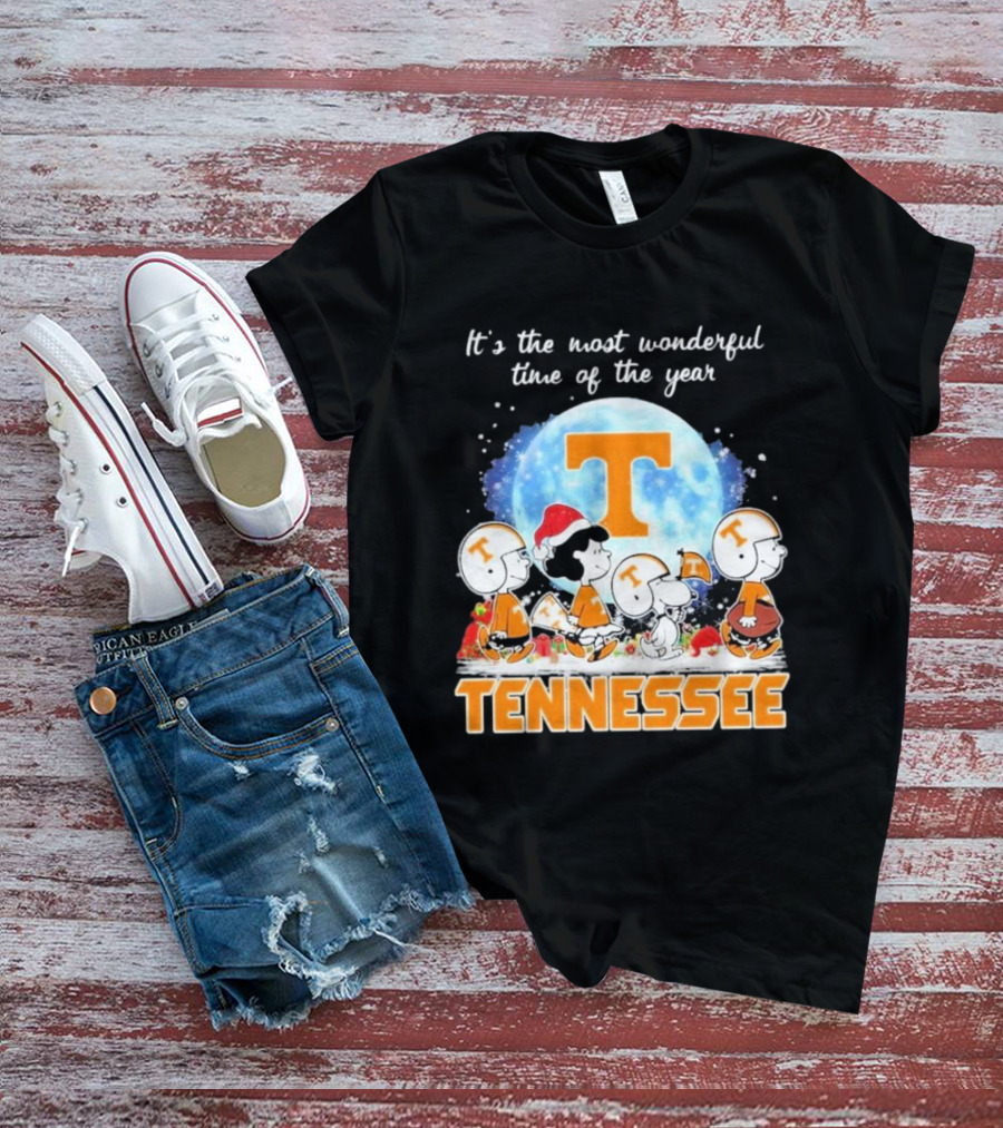 It's The Most Wonderful Time Of The Year Tennessee Volunteers Peanuts Football T-Shirt