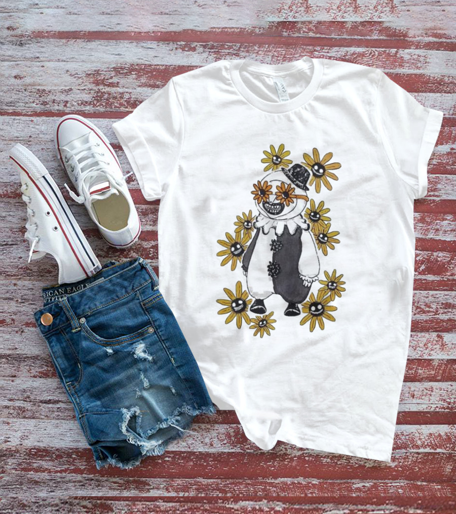 Terrifier 2 Chibi Art The Clown With Smiling Flowers T-Shirt