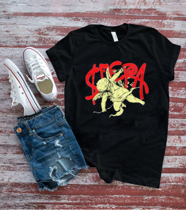Sfera Ebbasta Cupido Cherub Red Lettering T-Shirt