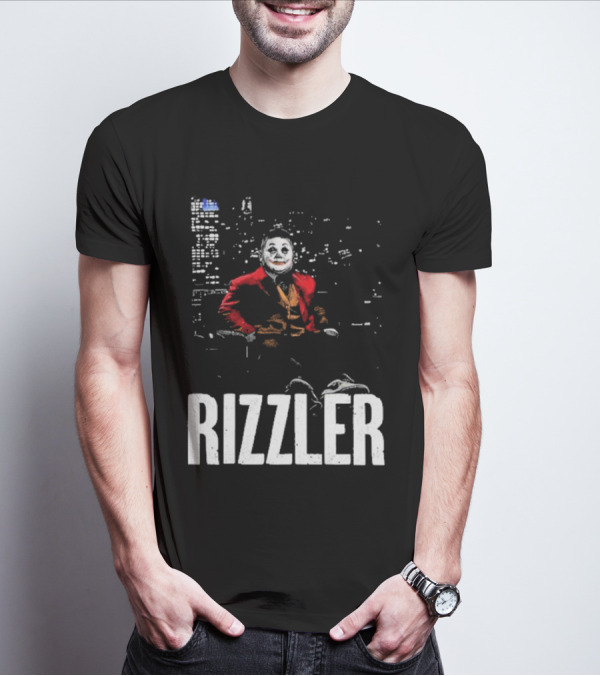 Rizzler Shitheadsteve Joker Style Cityscape Background T-Shirt