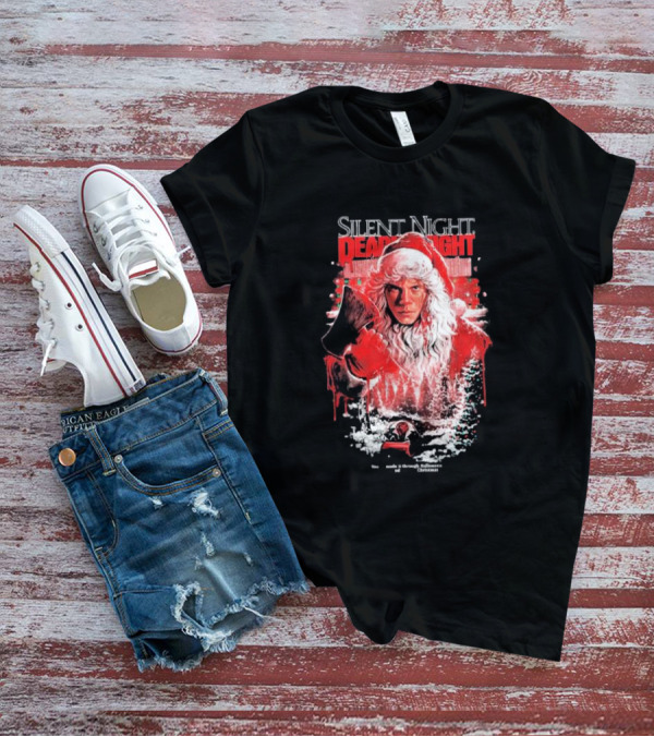 Silent Night Deadly Night Santa's Slay With Axe In Creepy Christmas Scene T-Shirt