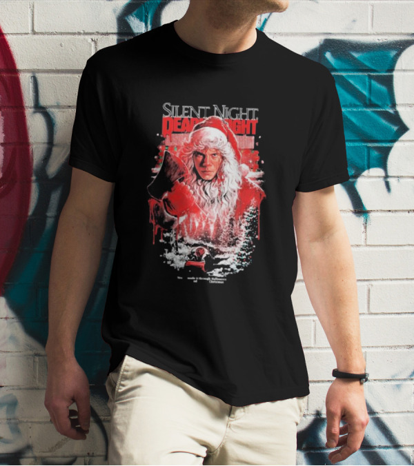 Silent Night Deadly Night Santa's Slay With Axe In Creepy Christmas Scene T-Shirt