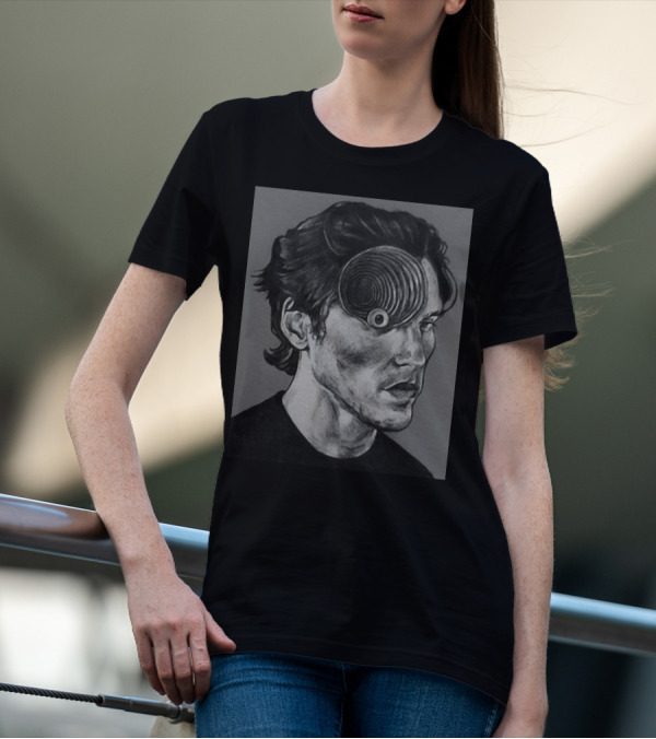 Ceo Of Jermart Jerma Uzumaki Manga Style Portrait Optical Illusion T-Shirt