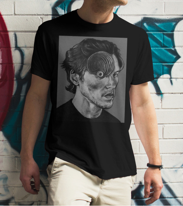 Ceo Of Jermart Jerma Uzumaki Manga Style Portrait Optical Illusion T-Shirt