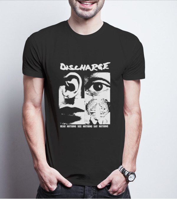 Discharge Hear Nothing See Nothing Say Nothing Band Iconic T-Shirt