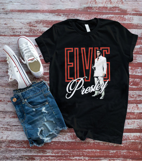 Elvis Presley White Suit Retro Lights T-Shirt