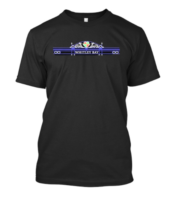 Whitley Bay Station Sign With Ornate Blue And Multicolor Details T-Shirt