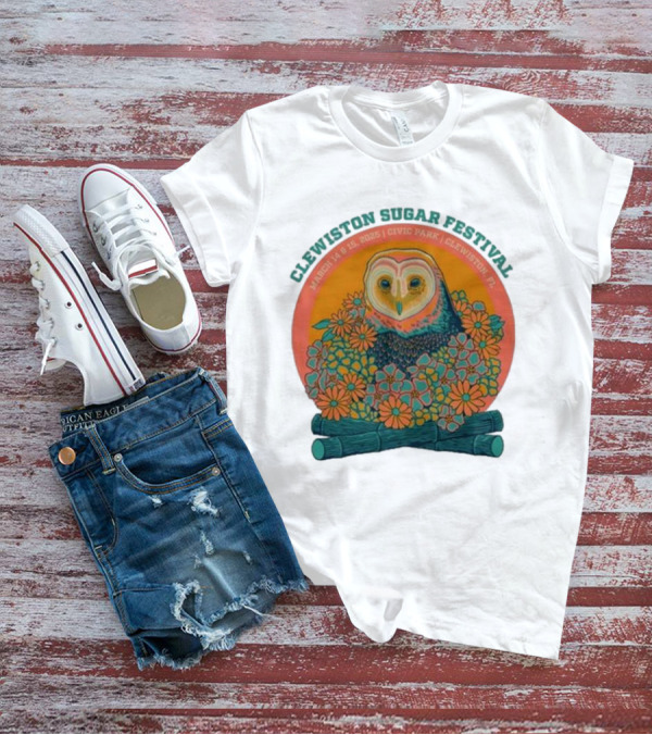 Clewiston Sugar Festival March 14-15 2025 Civic Park Clewiston FL Owl And Flowers T-Shirt