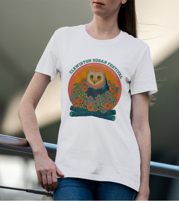 Clewiston Sugar Festival March 14-15 2025 Civic Park Clewiston FL Owl And Flowers T-Shirt