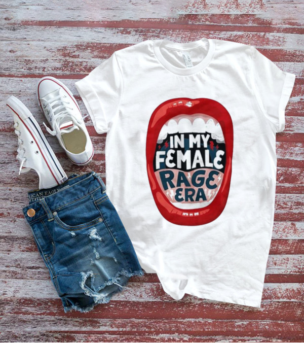 The Reswiftance In My Female Rage Era Red Lips Bold Typography T-Shirt
