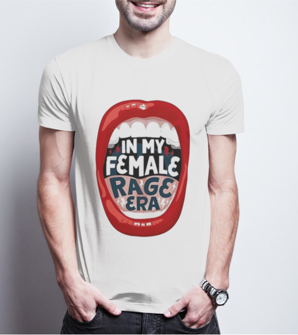 The Reswiftance In My Female Rage Era Red Lips Bold Typography T-Shirt