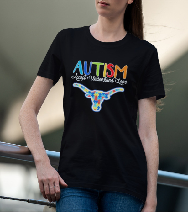 Texas Longhorns Autism Accept Understand Love T-Shirt