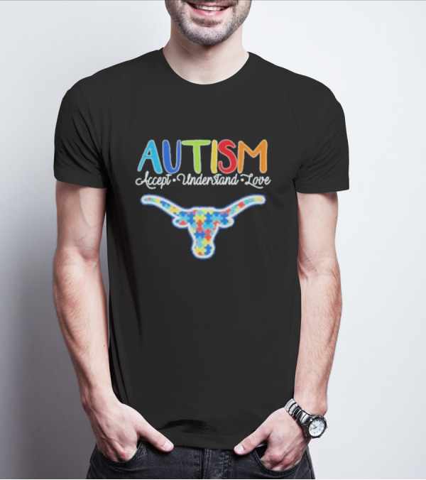 Texas Longhorns Autism Accept Understand Love T-Shirt
