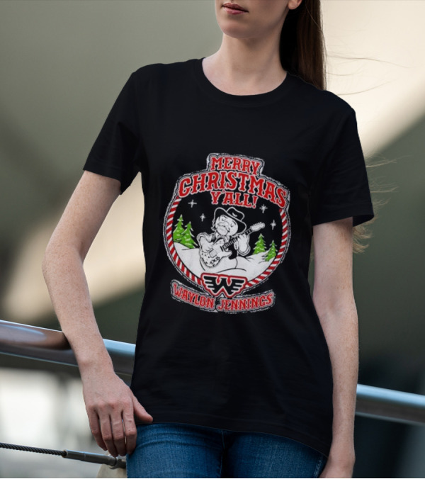 Merry Christmas Y'all Waylon Jennings T-Shirt