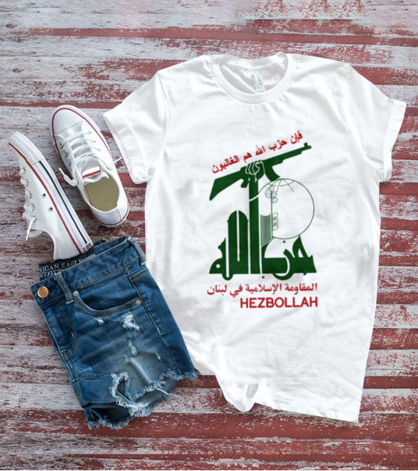 Hezbollah Flag Arabic Text Islamic Resistance In Lebanon T-Shirt