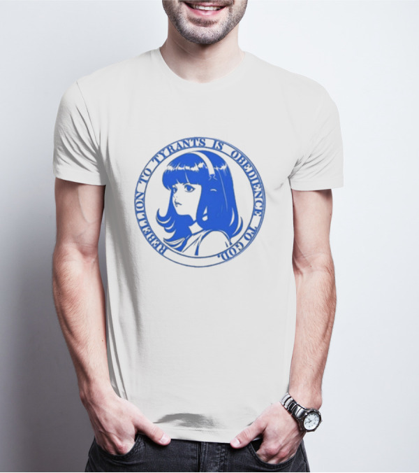 Rebellion To Tyrants Is Obedience To God Blue Anime T-Shirt