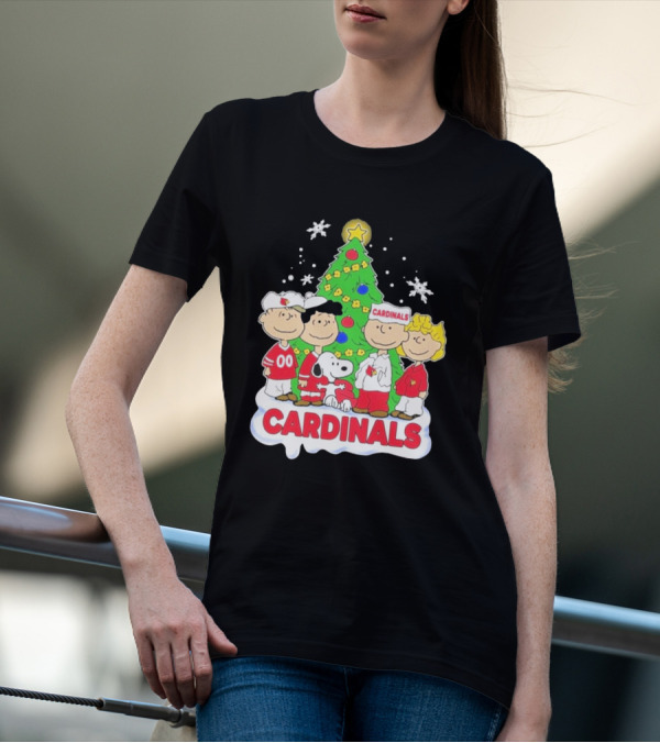 Arizona Cardinals Snoopy Christmas Peanuts Characters Cardinals Fans T-Shirt