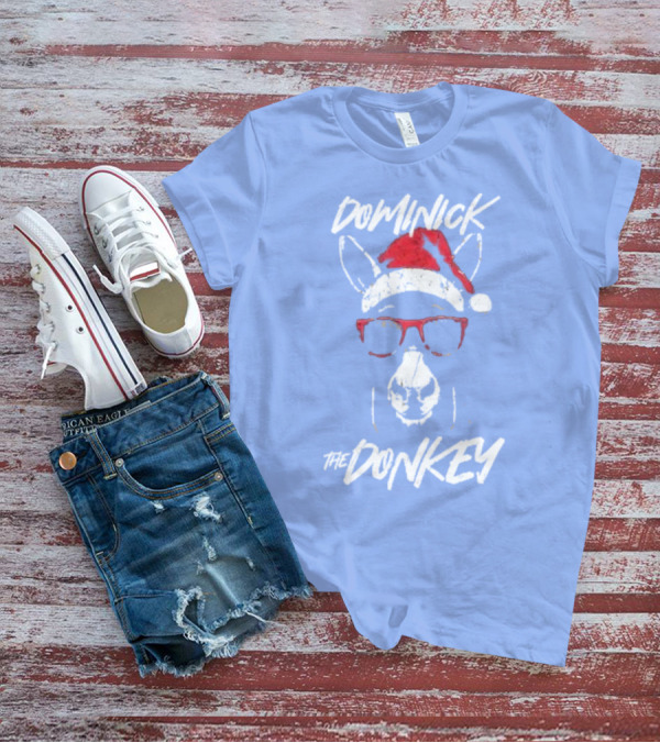 Dominick The Donkey Santa Hat Christmas Holiday T-Shirt