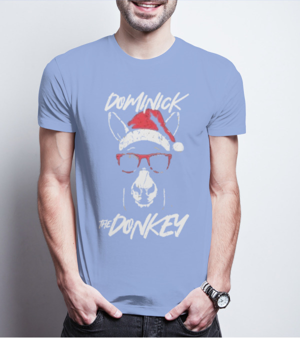 Dominick The Donkey Santa Hat Christmas Holiday T-Shirt