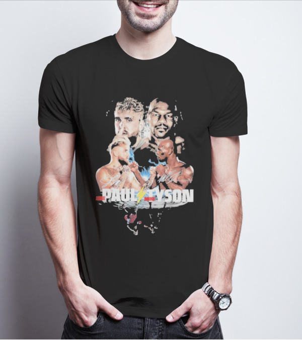 Jake Paul Mike Tyson Signature Lightning Faceoff Collaboration T-Shirt