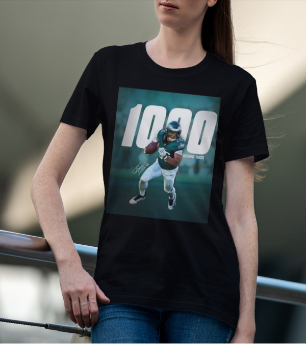 1000 Rushing Yards Football Player Signature T-Shirt