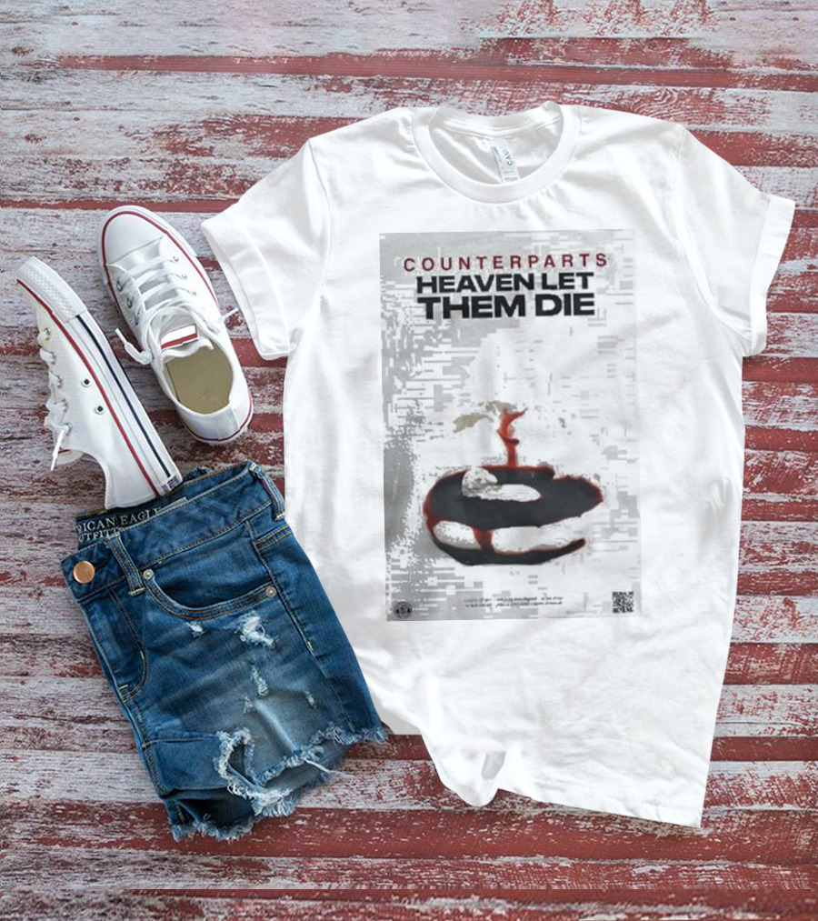 Counterparts Heaven Let Them Die EP Cover Glitch Effect Blood T-Shirt