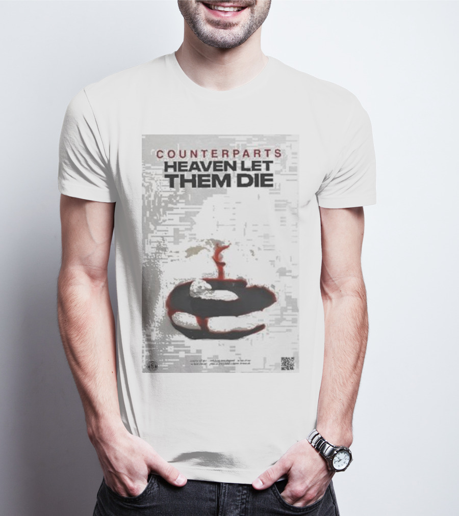 Counterparts Heaven Let Them Die EP Cover Glitch Effect Blood T-Shirt