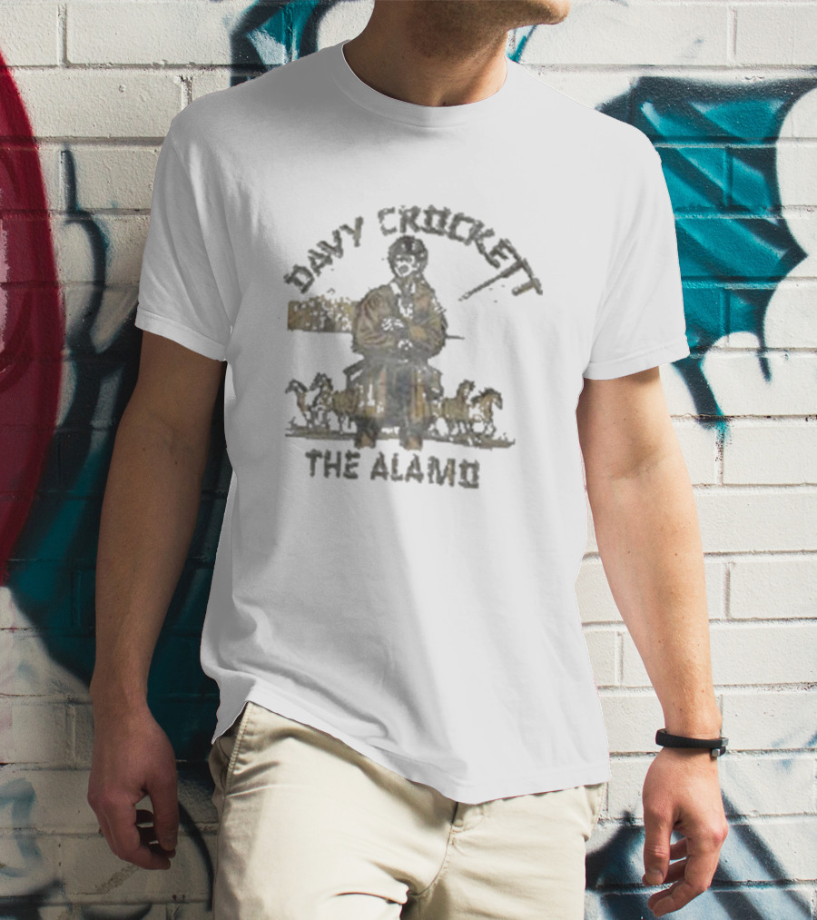 Davy Crockett The Alamo Pioneer With Horses T-Shirt