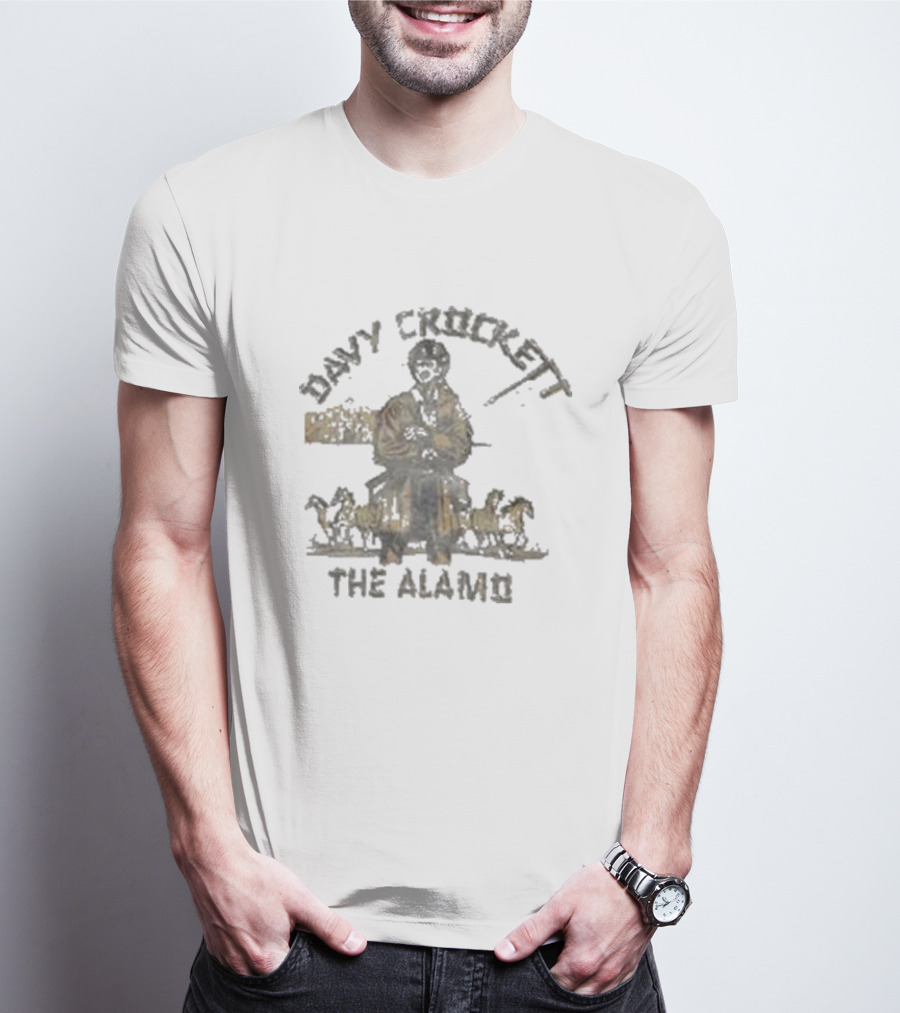 Davy Crockett The Alamo Pioneer With Horses T-Shirt