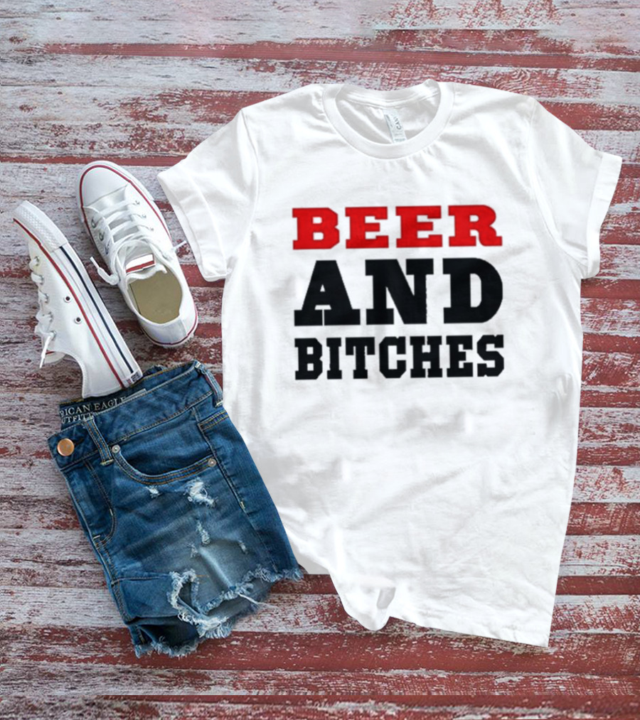 Truck Stop Beer And Bitches Bold Red T-Shirt