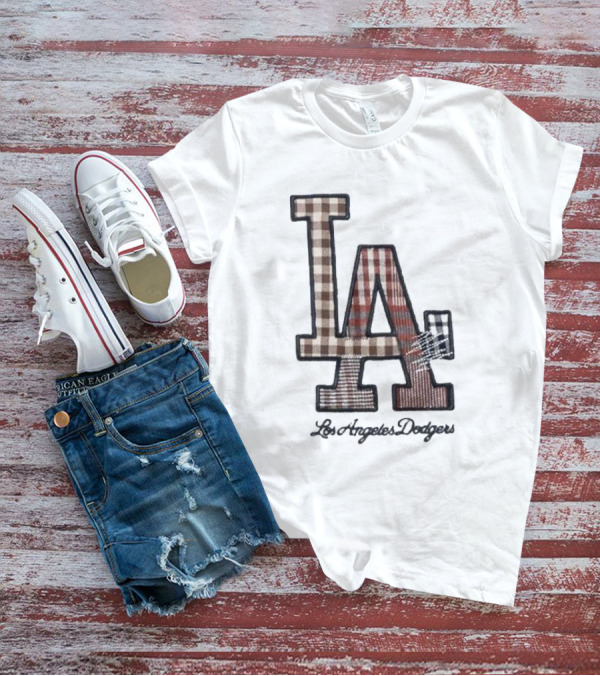 Los Angeles Dodgers Preppy Plaid LA T-Shirt