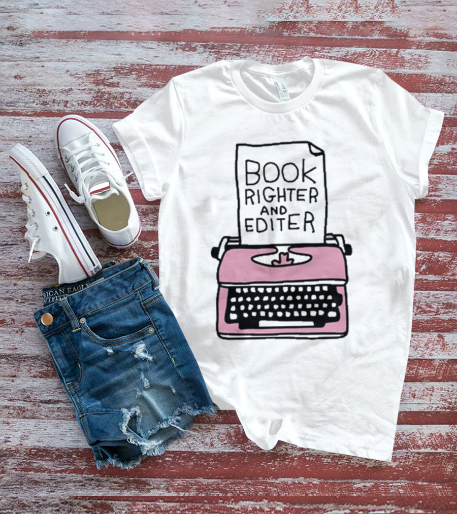 Zoe Bread Book Righter And Editer Pink Typewriter T-Shirt
