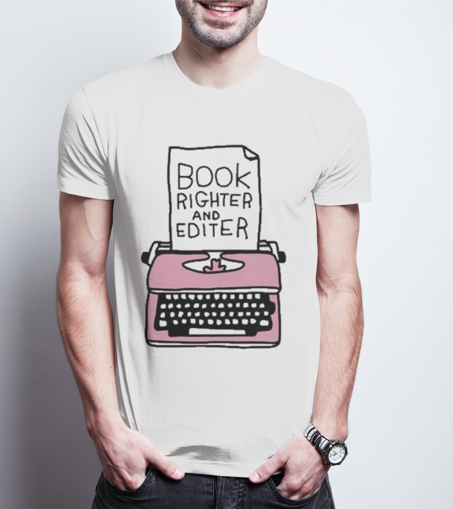 Zoe Bread Book Righter And Editer Pink Typewriter T-Shirt