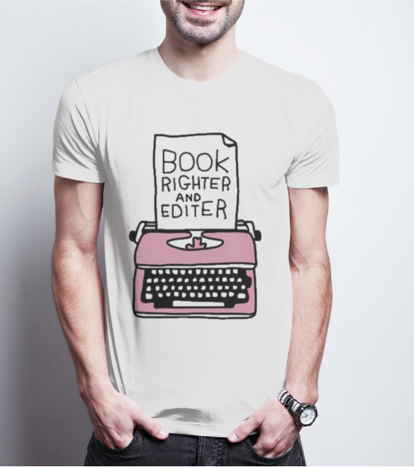 Zoe Bread Book Righter And Editer Pink Typewriter T-Shirt