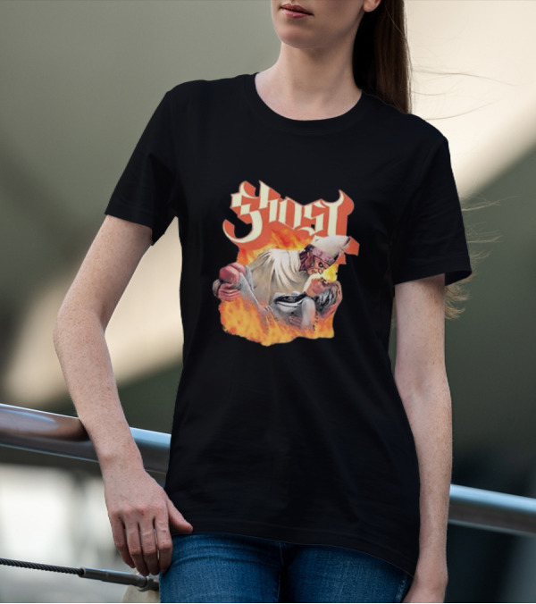 Ghost Papa Nihil In Flames With Imperator Fire T-Shirt