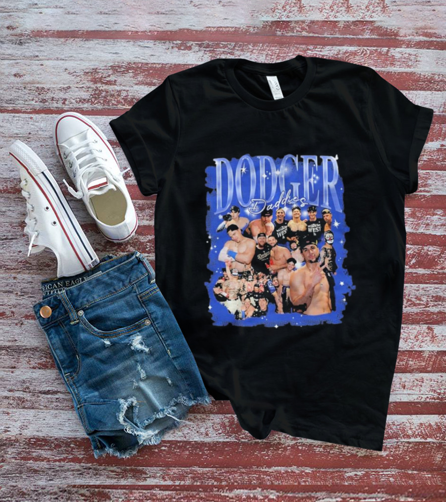 Dodger Daddies Starry Blue Team Icons Compilation T-Shirt