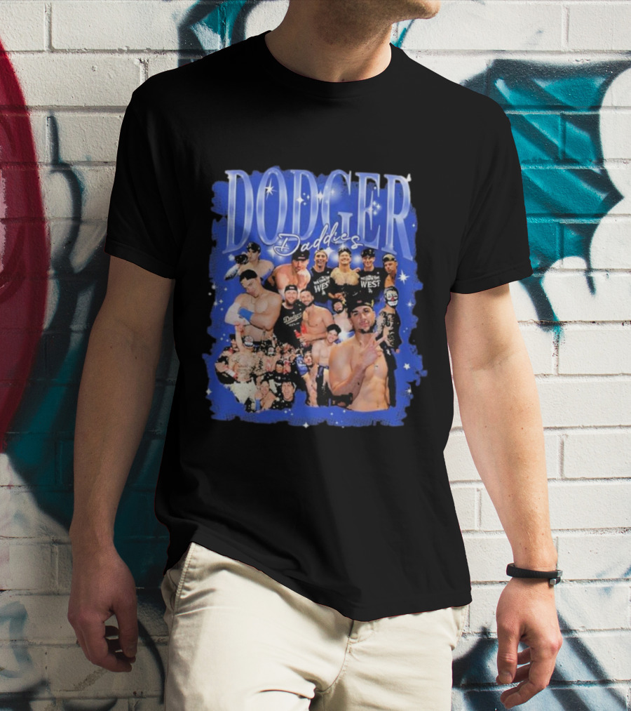 Dodger Daddies Starry Blue Team Icons Compilation T-Shirt
