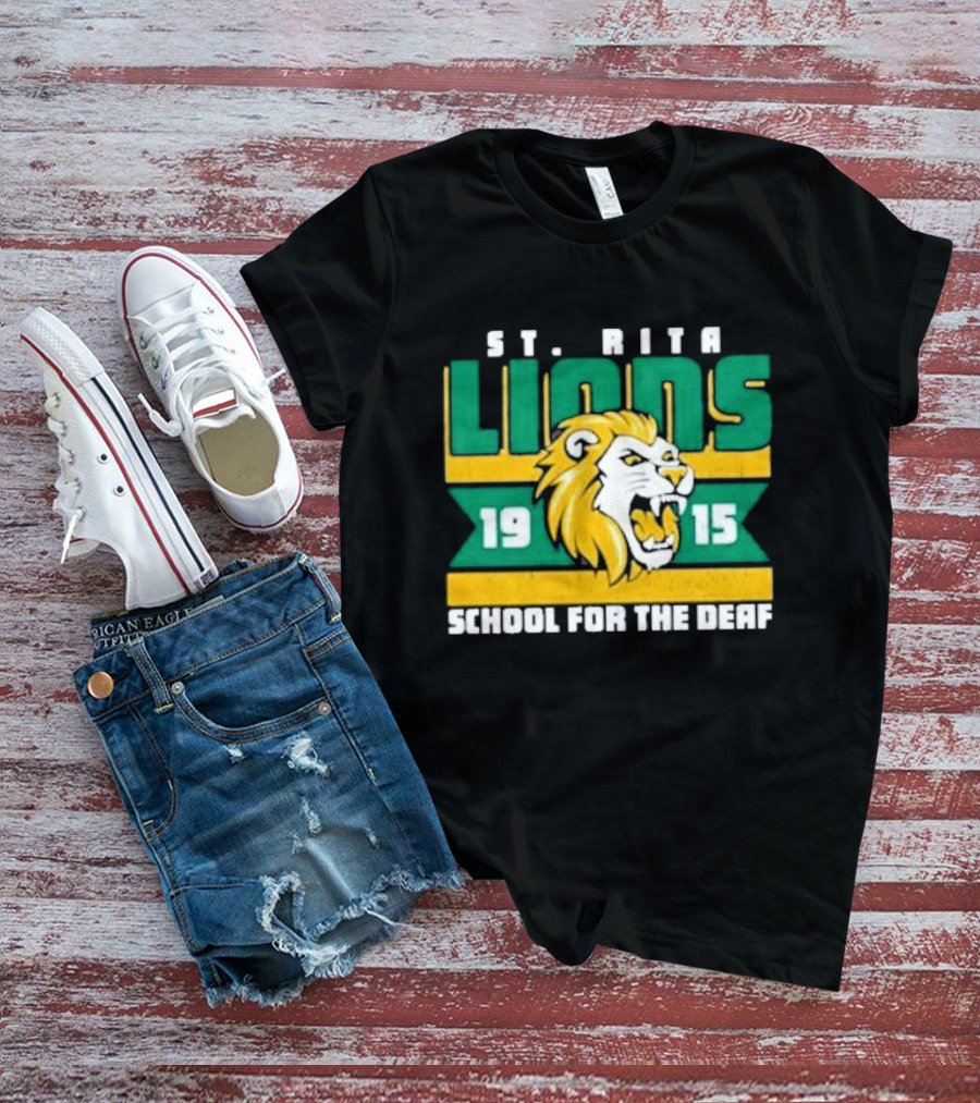 St. Rita Lions 1915 School For The Deaf Roaring Lion Emblem T-Shirt
