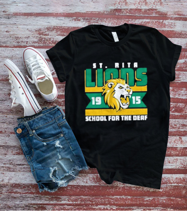 St. Rita Lions 1915 School For The Deaf Roaring Lion Emblem T-Shirt