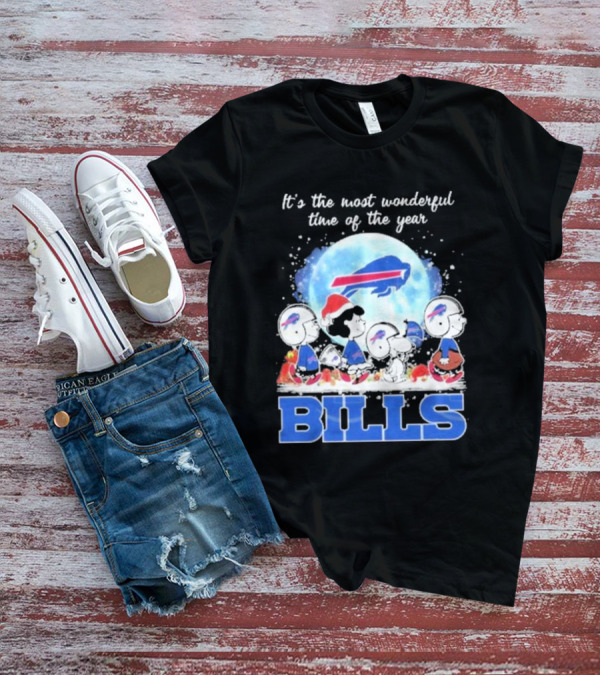 It's The Most Wonderful Time Of The Year Buffalo Bills Peanuts Football Holiday T-Shirt