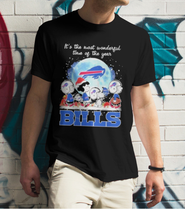 It's The Most Wonderful Time Of The Year Buffalo Bills Peanuts Football Holiday T-Shirt